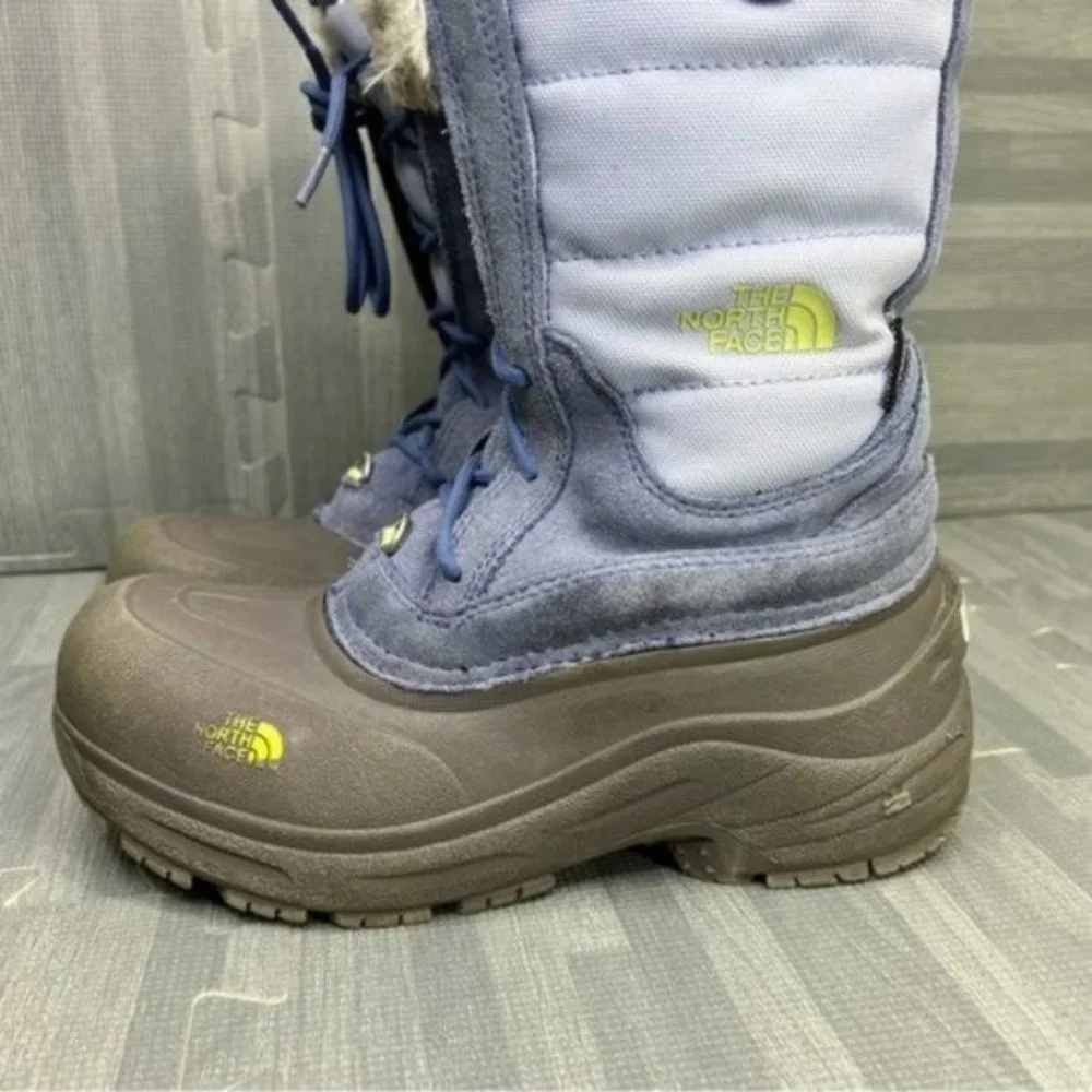 The North Face Alpenglow Snow Boots Blue Gray Girls Size 5